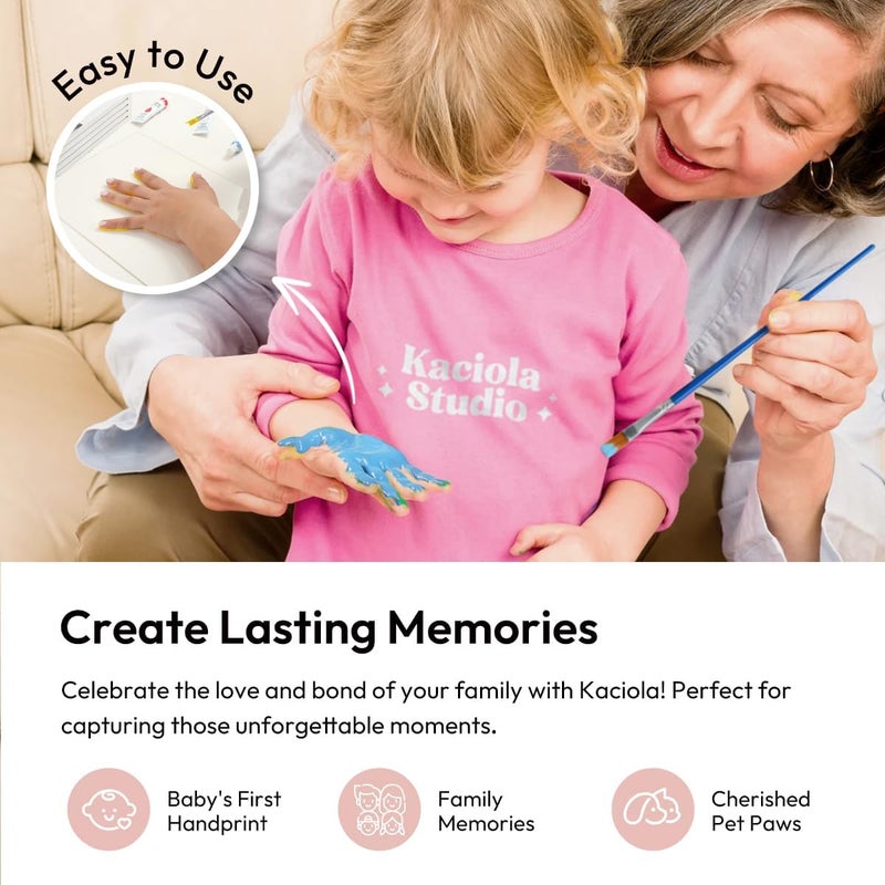 Kaciola Family Handprint Kit, DIY Newborn Keepsake Frame, Baby Hand and Footprint Kit, Unique New Baby Gift for Mothers Day Crafts Anniversary (Black) - Image 2